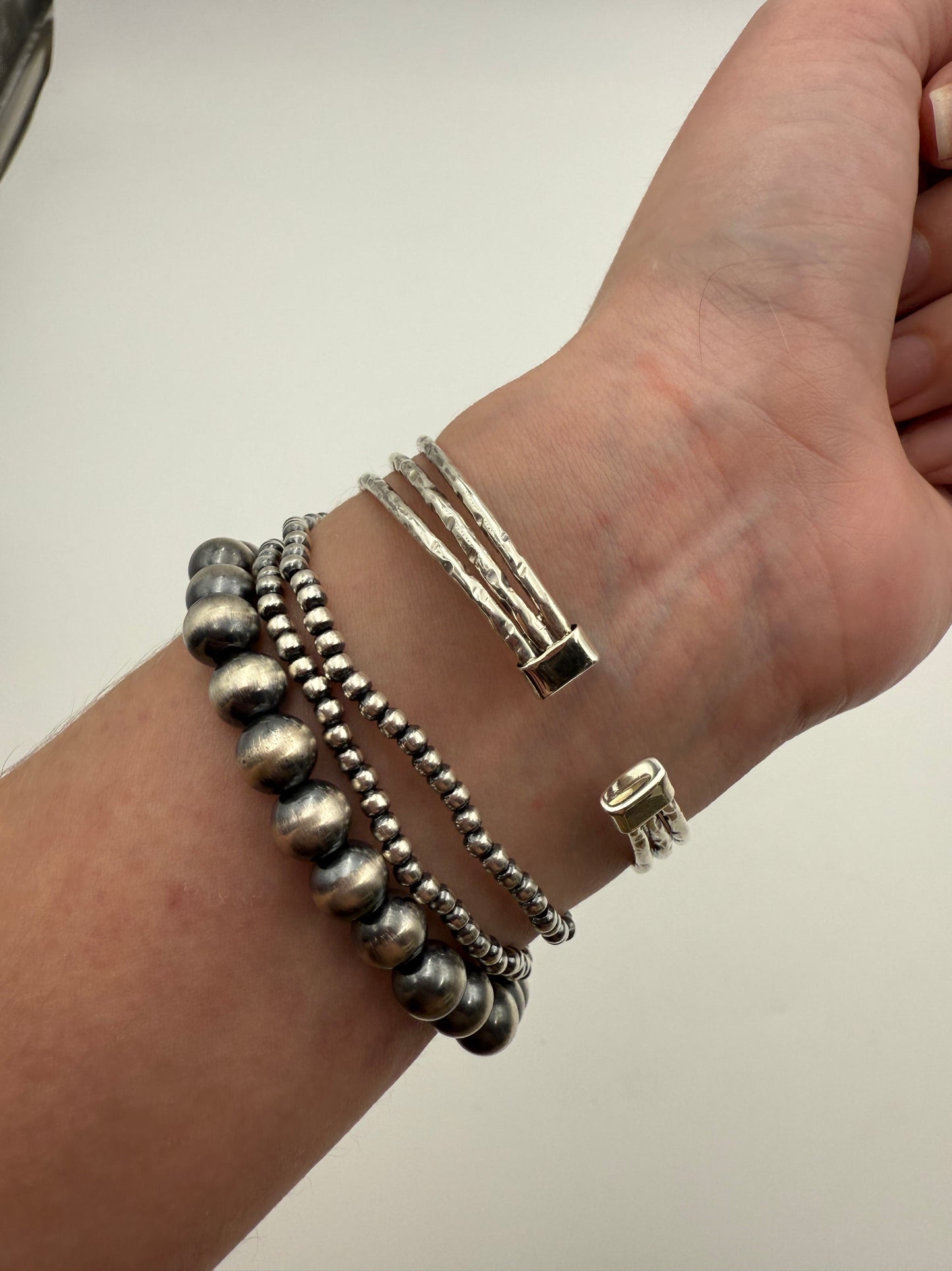 Checkered Heart Sterling Silver Cuff