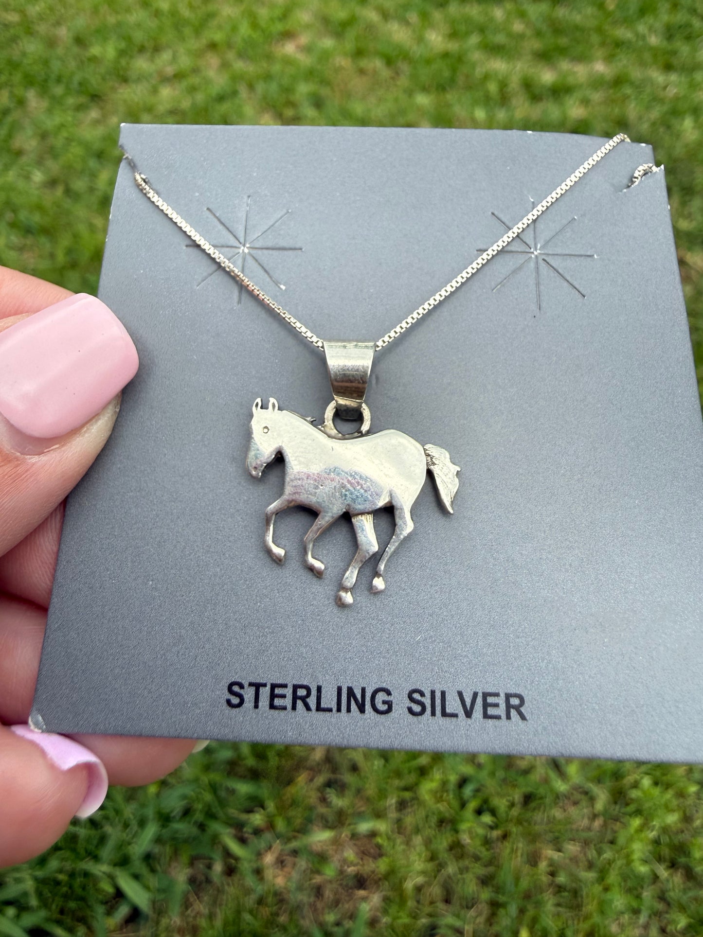Horse Full Sterling Silver Necklace