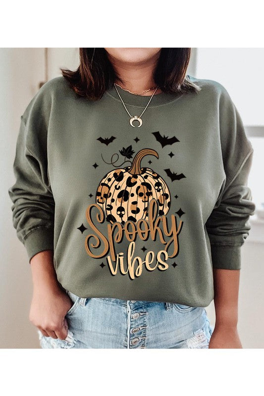 SPOOKY VIBES UNISEX FLEECE SWEATSHIRT