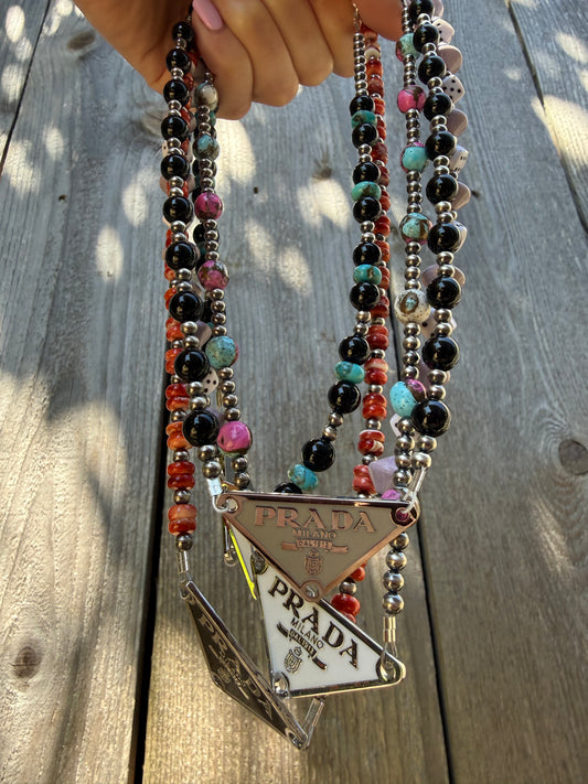 Prada Desert Pearl Sterling Silver Necklace