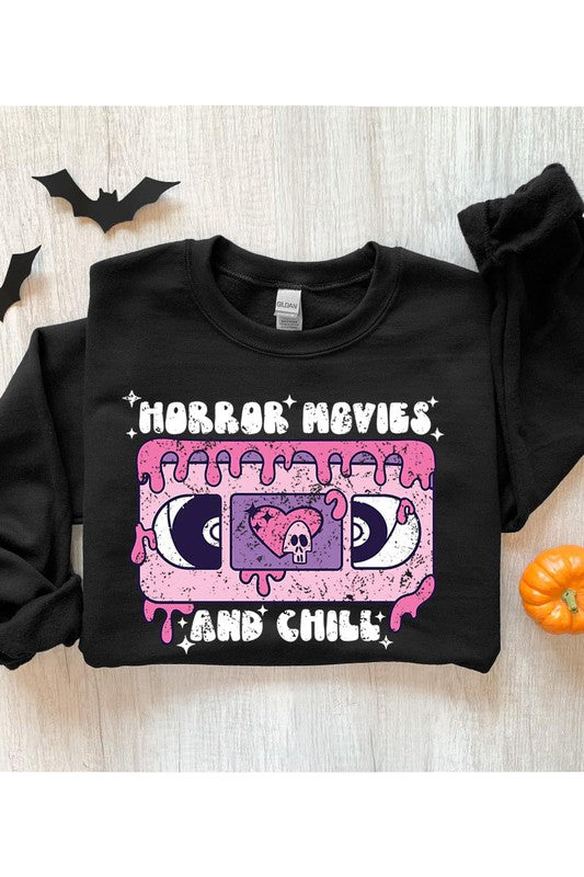 HORROR MOVIES AND CHILL UNISEX FLEECE SWEATSHIRT