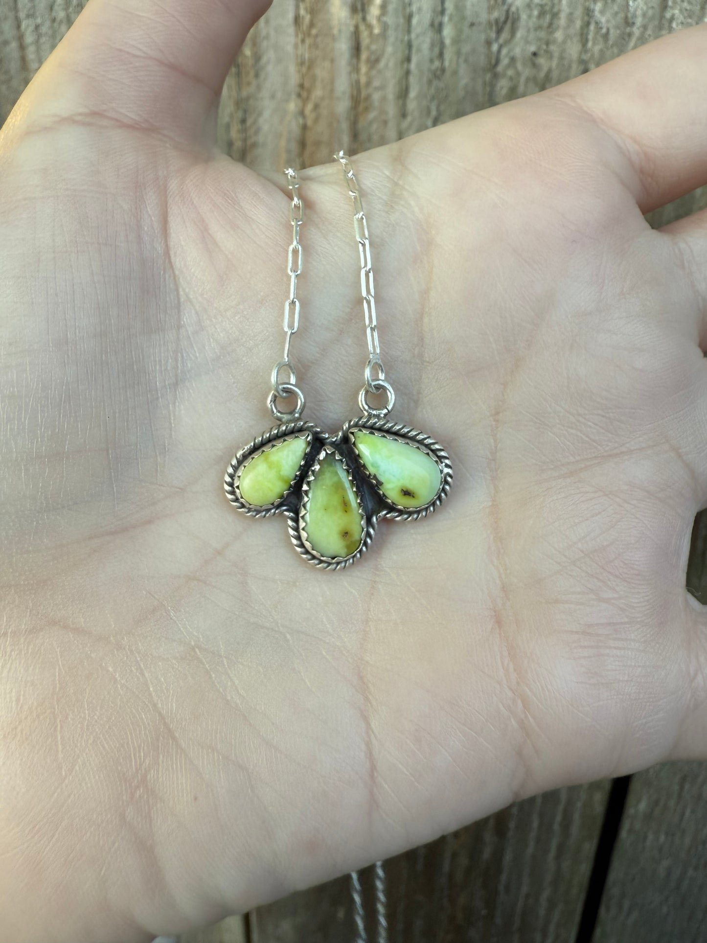 Palomino Turquoise Triple Stone Sterling Silver Necklace