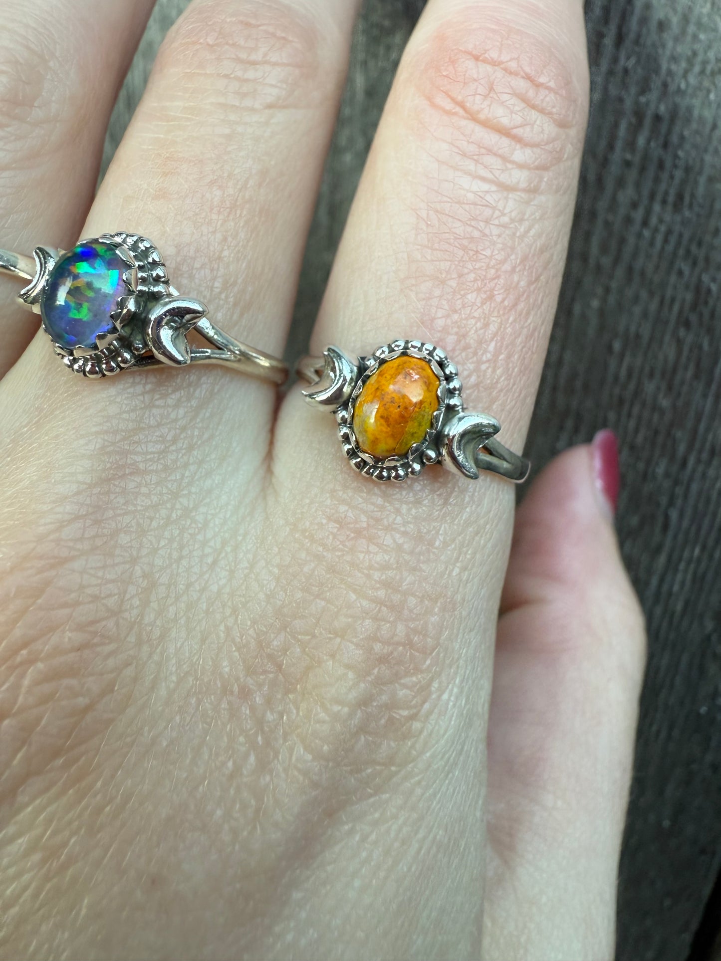 Crescent Moon Sterling Silver Ring