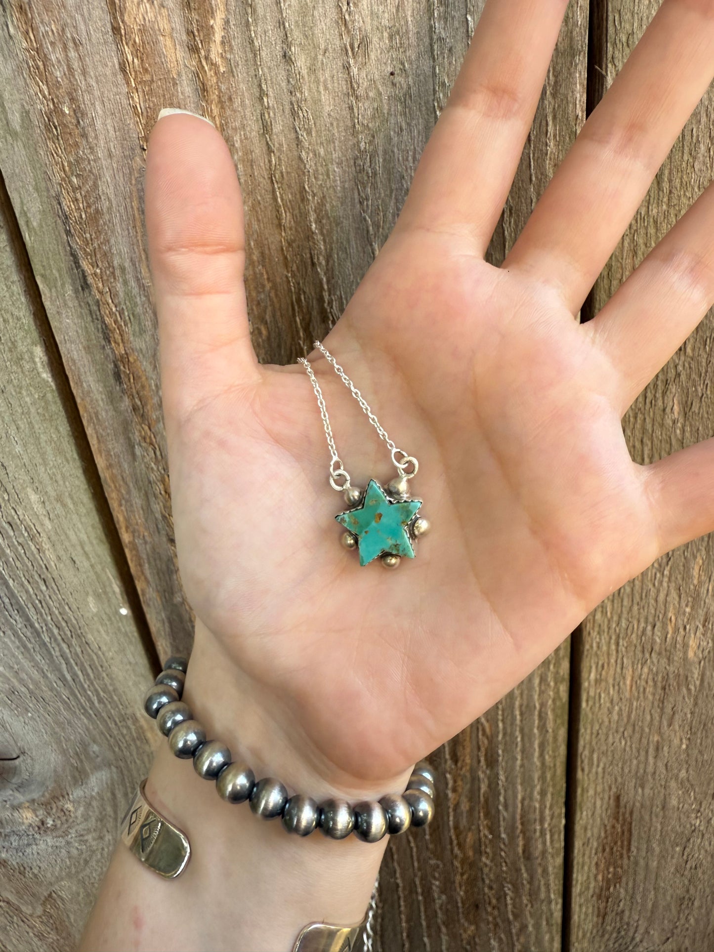 Turquoise Star Sterling Silver Necklace