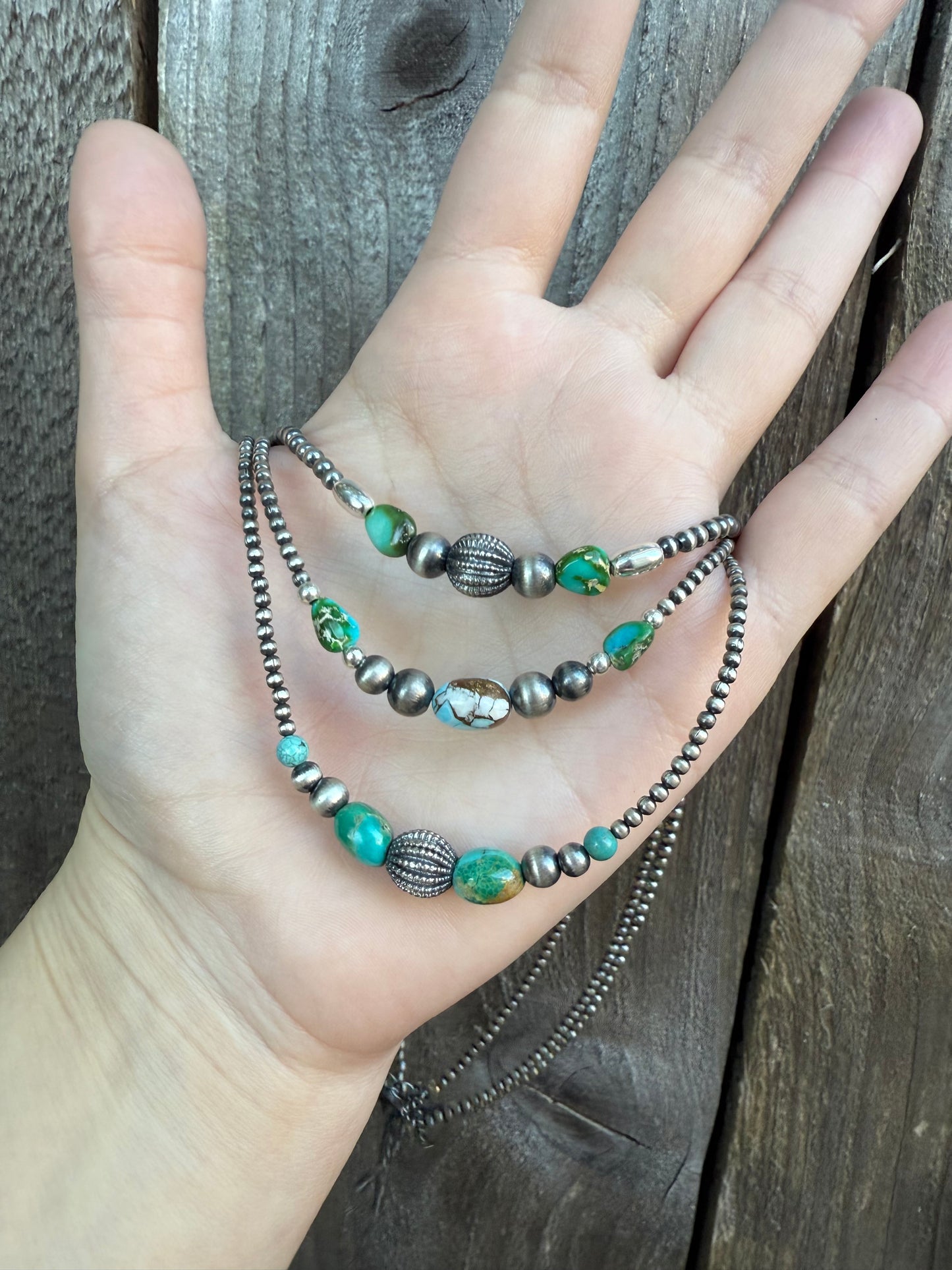 Emerald Valley and Cotton Candy Desert Pearls Sterling Silver Necklace