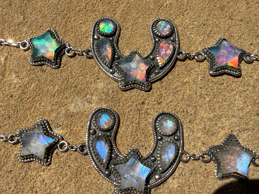 Horseshoe Stone Sterling Silver Bracelet