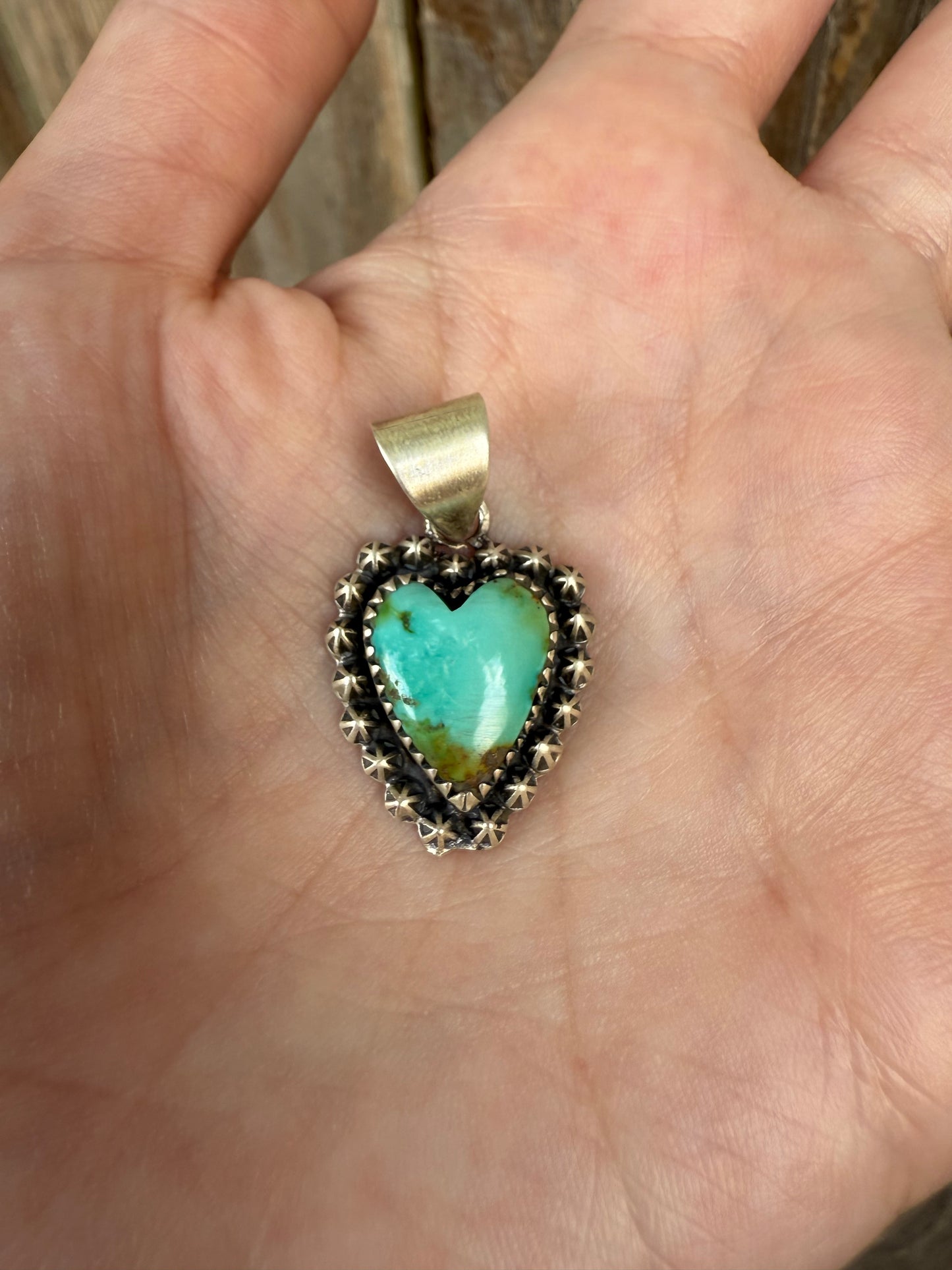 Sonoran Gold Turquoise Heart Sterling Silver Pendant