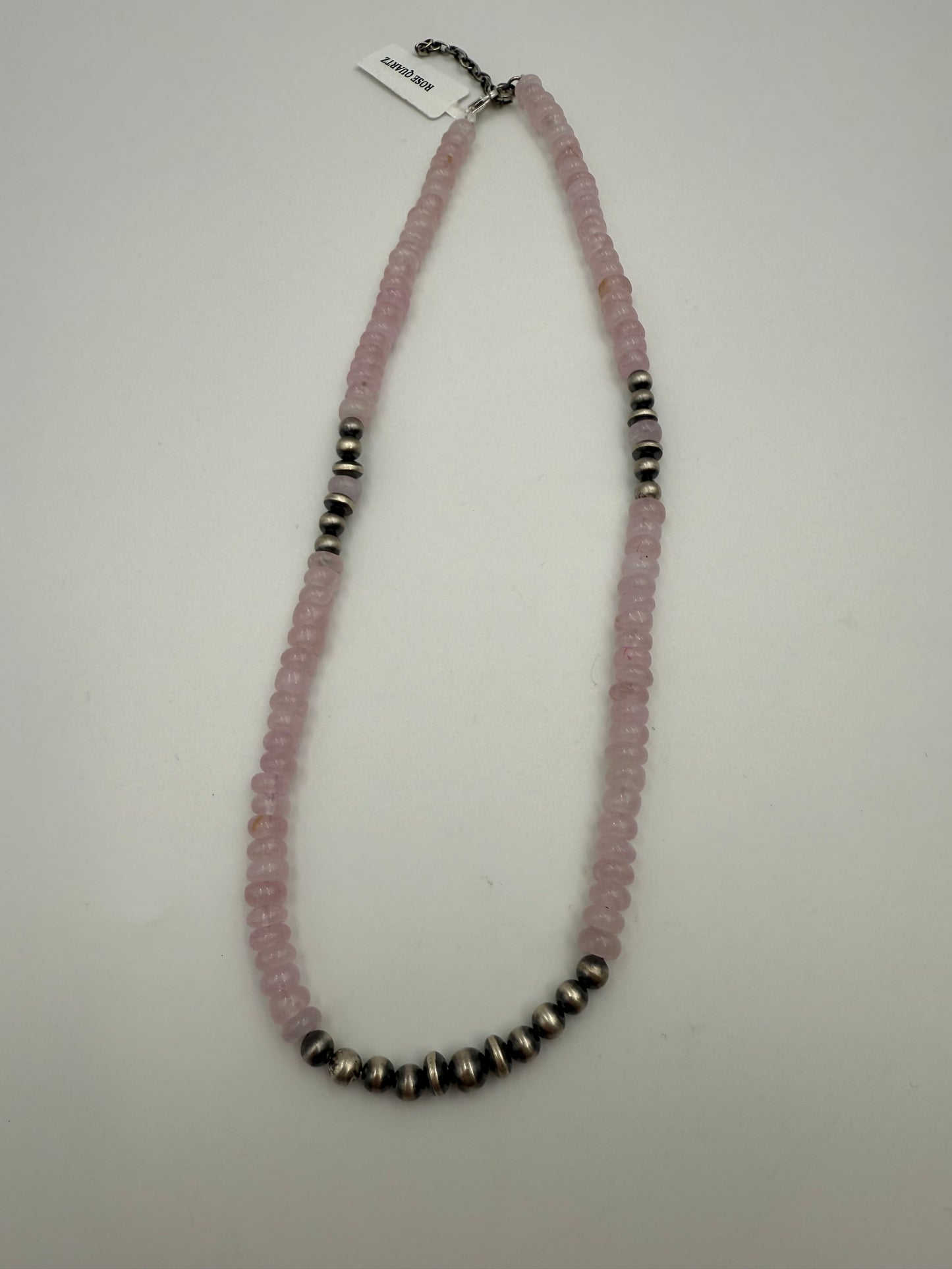 Rose Quartz Desert Pearl Sterling Silver Necklace