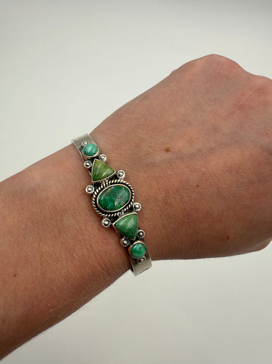 Emerald Valley Statement Sterling Silver Cuff