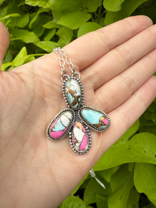 Cotton Candy Sterling Silver 925 Statement Necklace