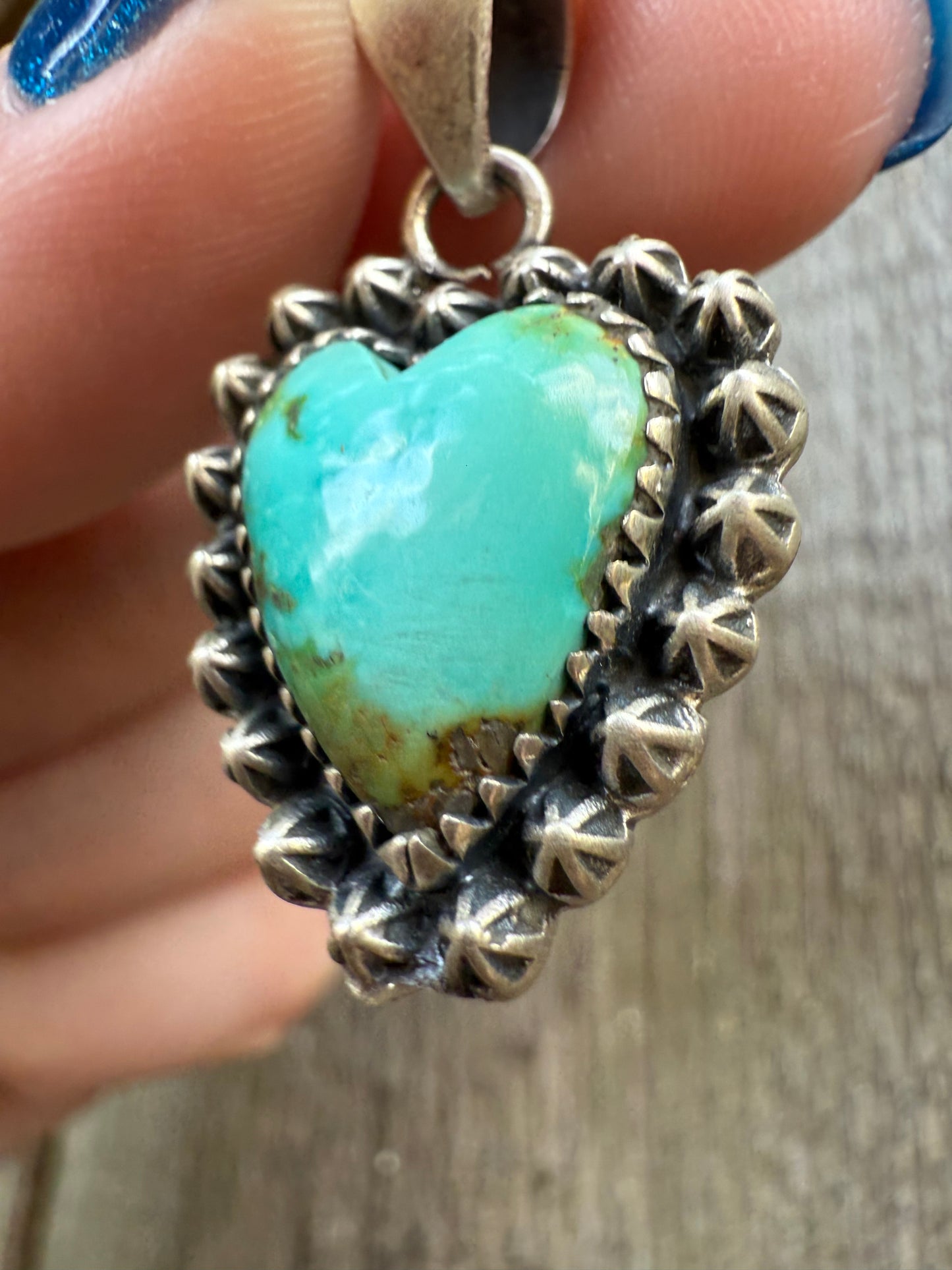 Sonoran Gold Turquoise Heart Sterling Silver Pendant