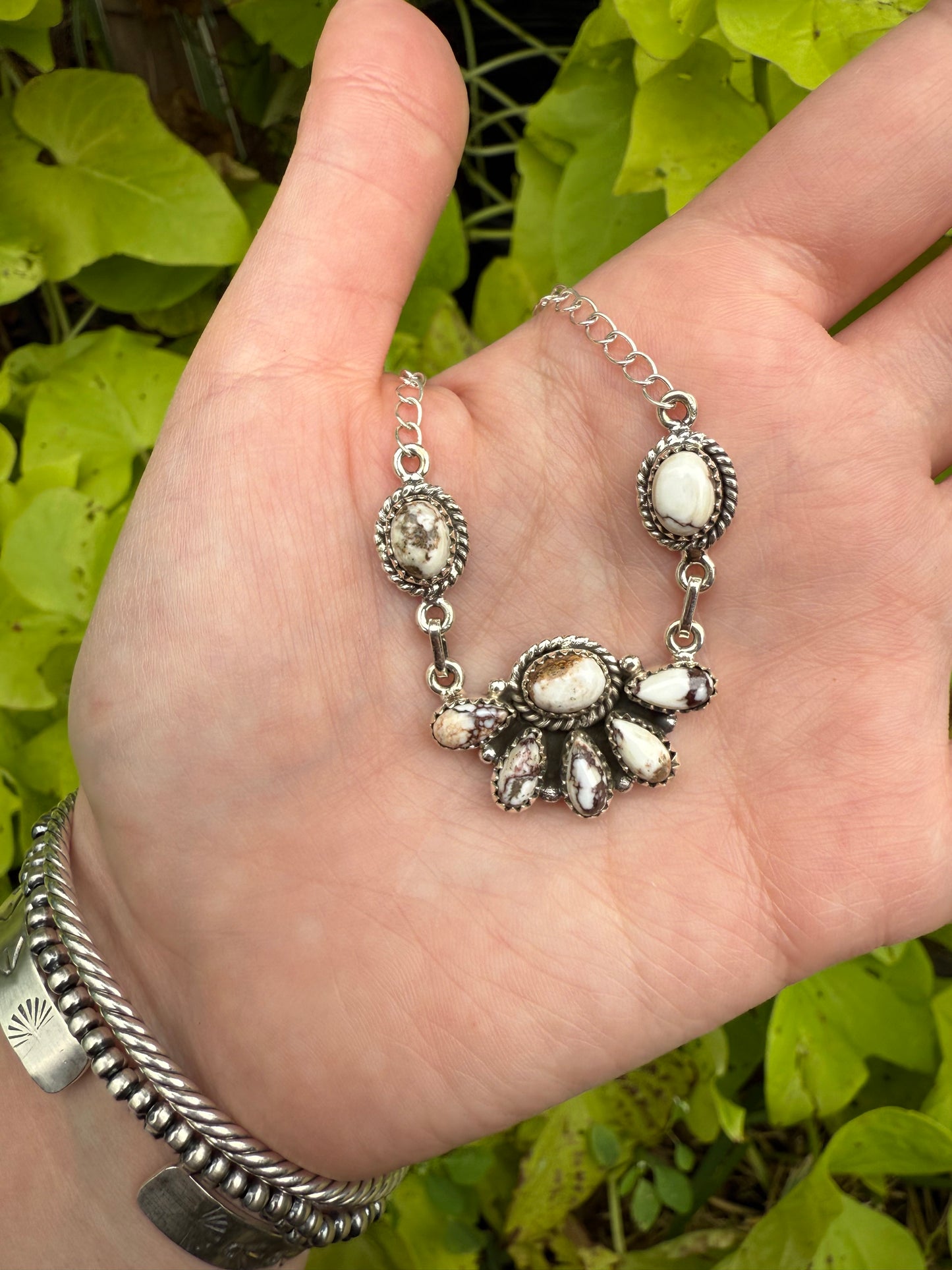 Wild Horse Flower Statement Sterling Silver Necklace