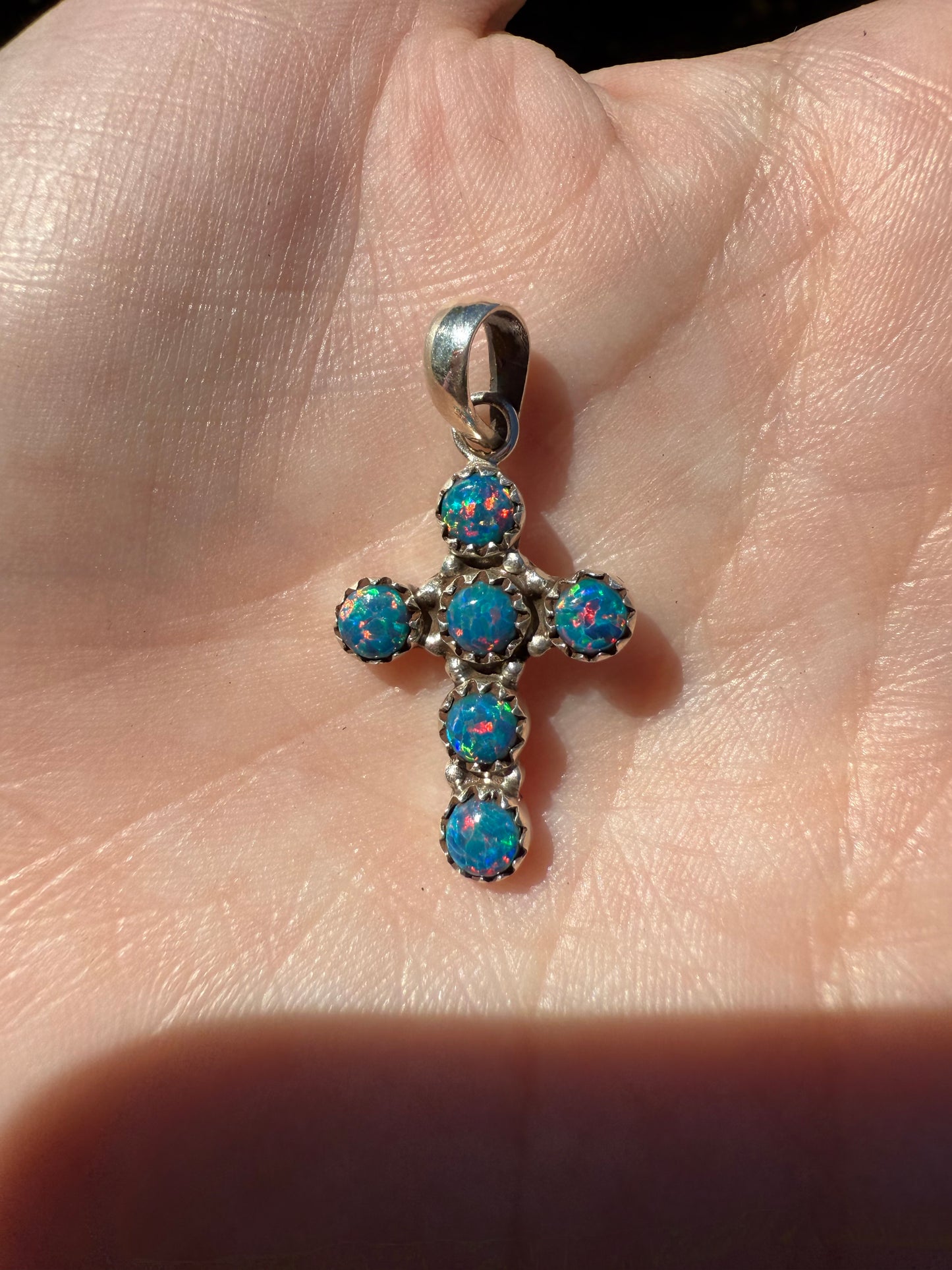 Blue Balloon Opal Sterling Silver Pendant