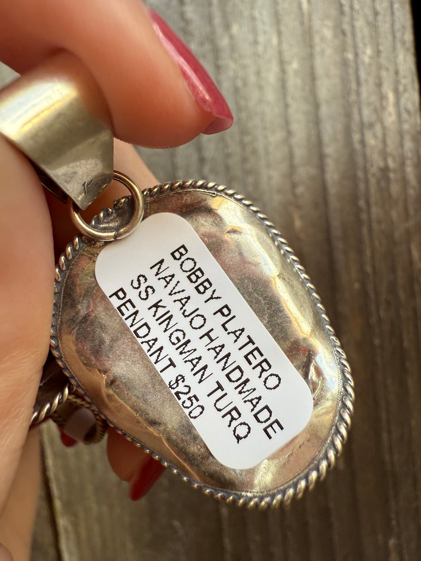 Navajo Turquoise Cowboy Hat By Bobby Platero Sterling Silver Pendant and Ring