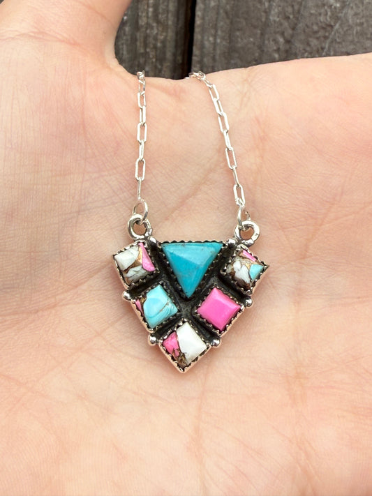 Cotton Candy Unique Sterling Silver Necklace