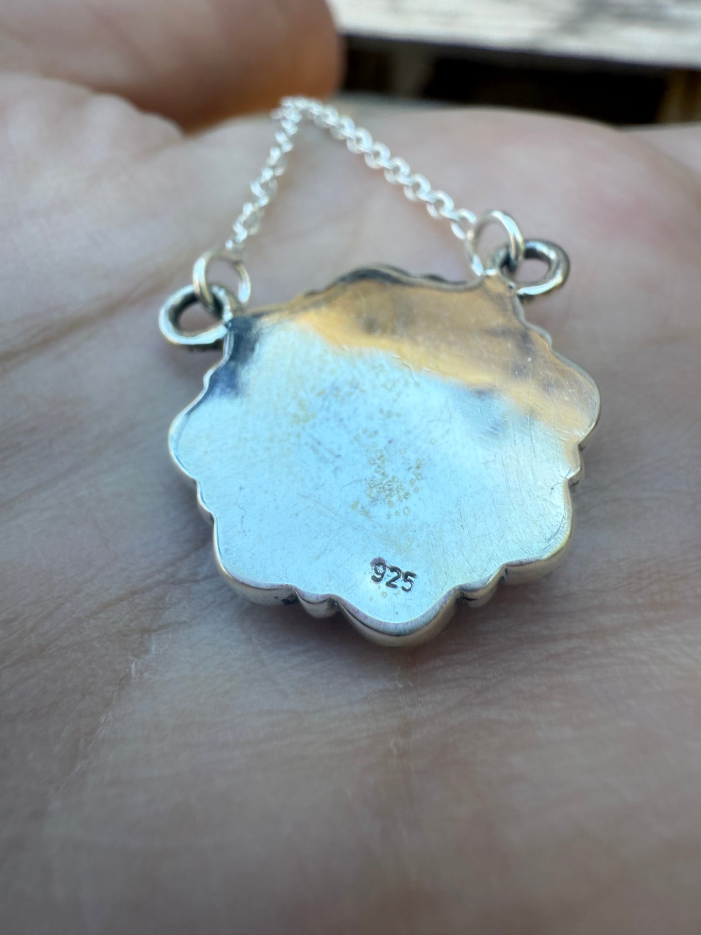 Cotton Candy Turquoise Sterling Silver Necklace