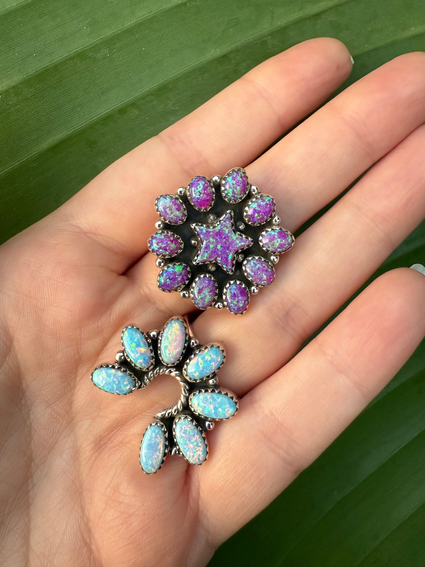 Naja Sterling Silver 925 and Fire Opal Women's Ring Adjustable