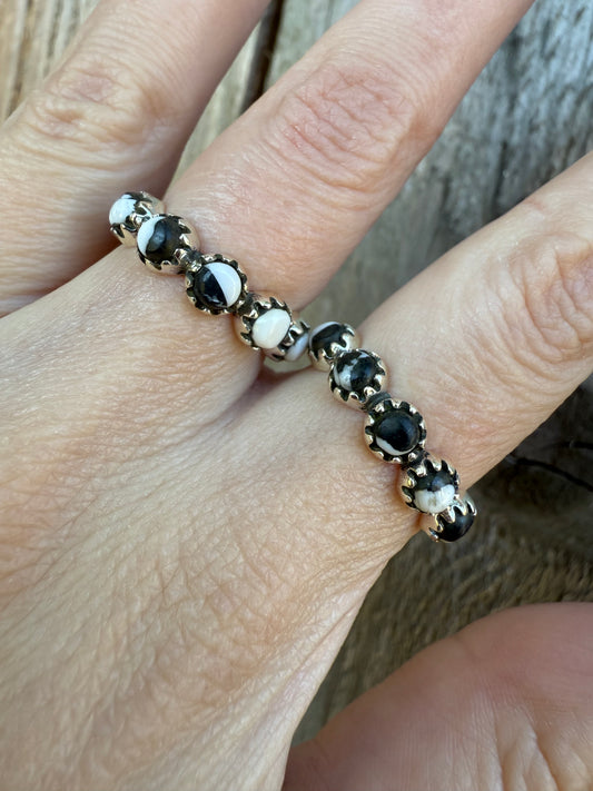 White Buffalo Infinity Ring Sterling Silver 925 Ring