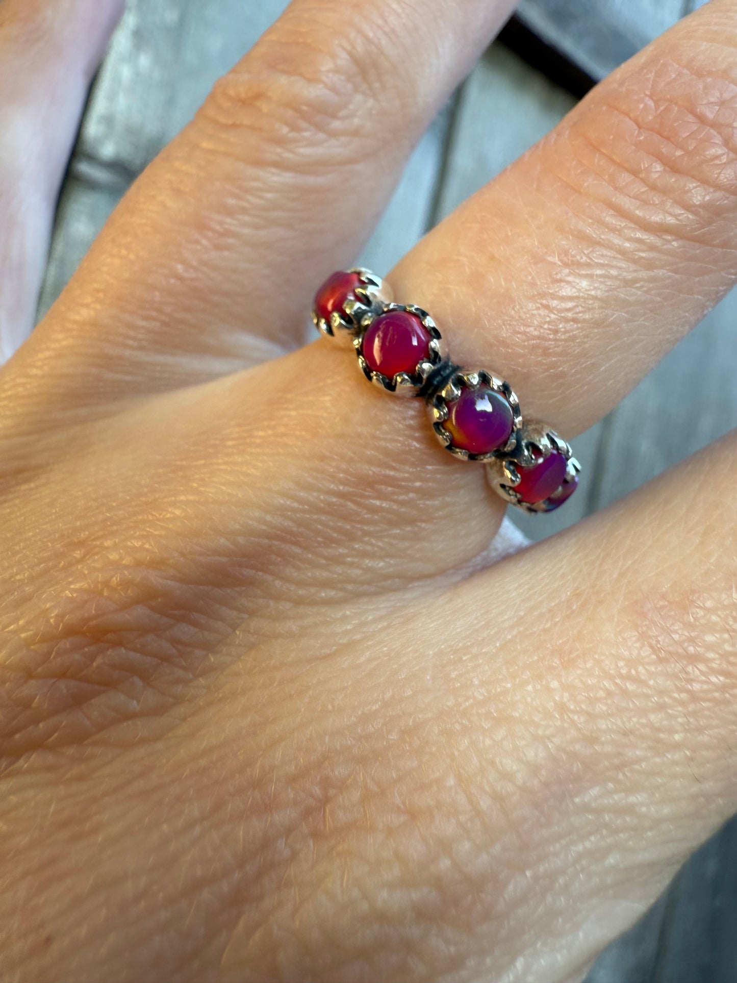 Balloon Opal Infinity Sterling Silver 925 Ring