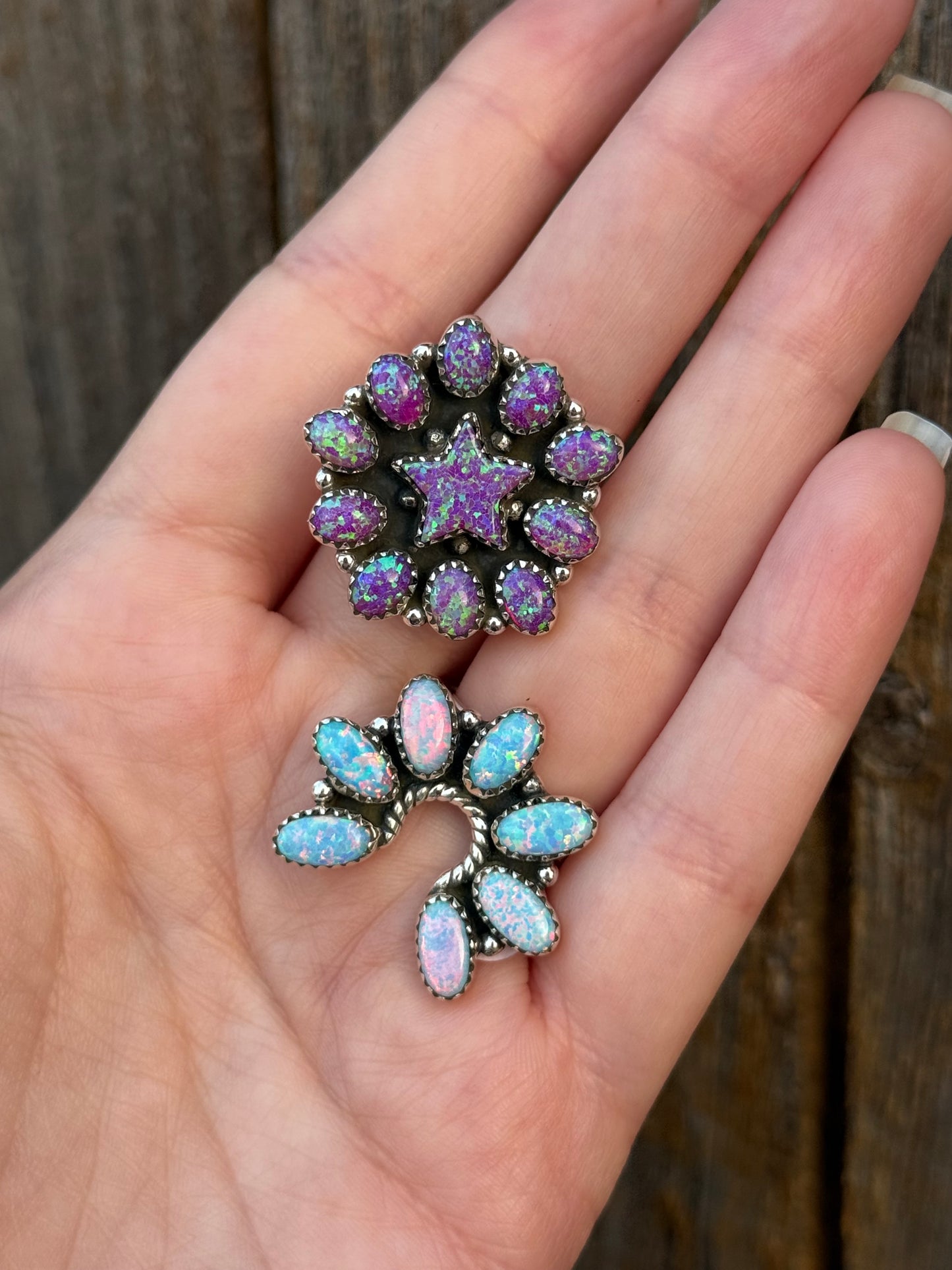 Purple Fire Opal Starburst Sterling Silver 925 Ring