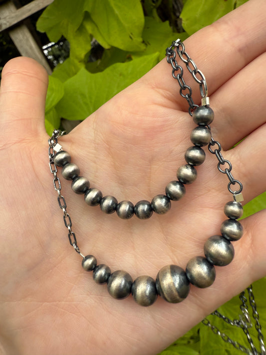 Desert Pearl And Paperclip Chain 925 Sterling Silver