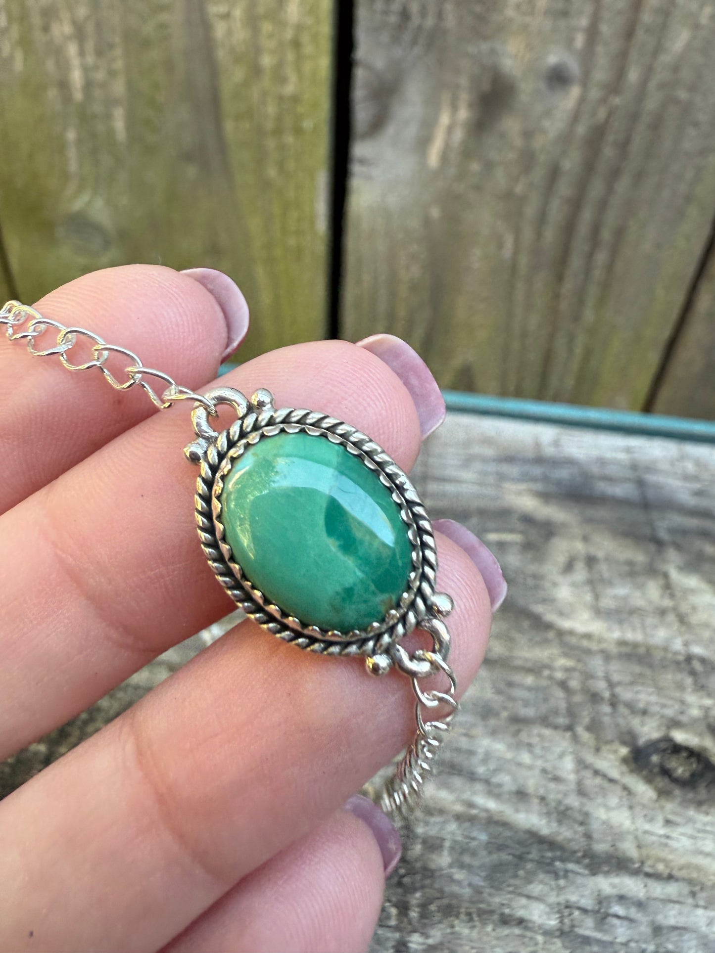 Kingman Turquoise Adjustable Sterling Silver Bracelet