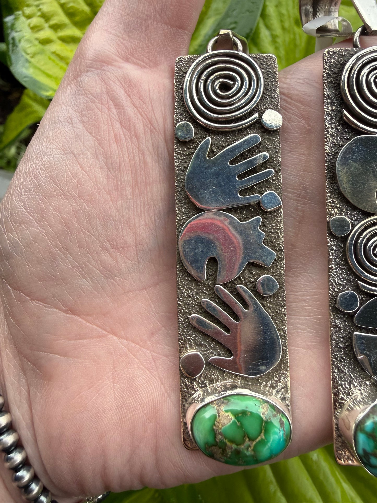 Navajo Turquoise Storyteller Pendant By Alex Sanchez