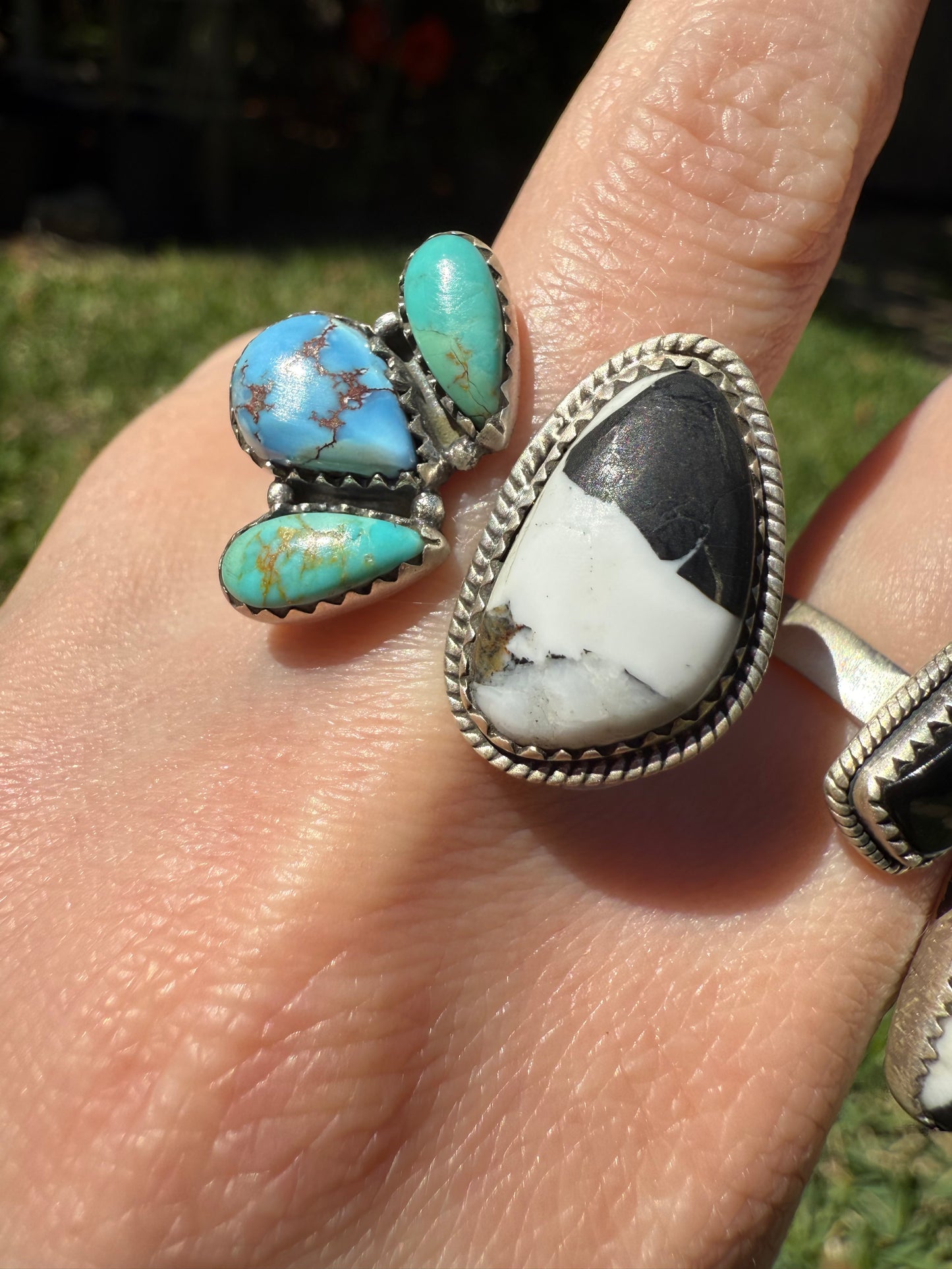 White Buffalo Floater Statement SterlingSilver Ring