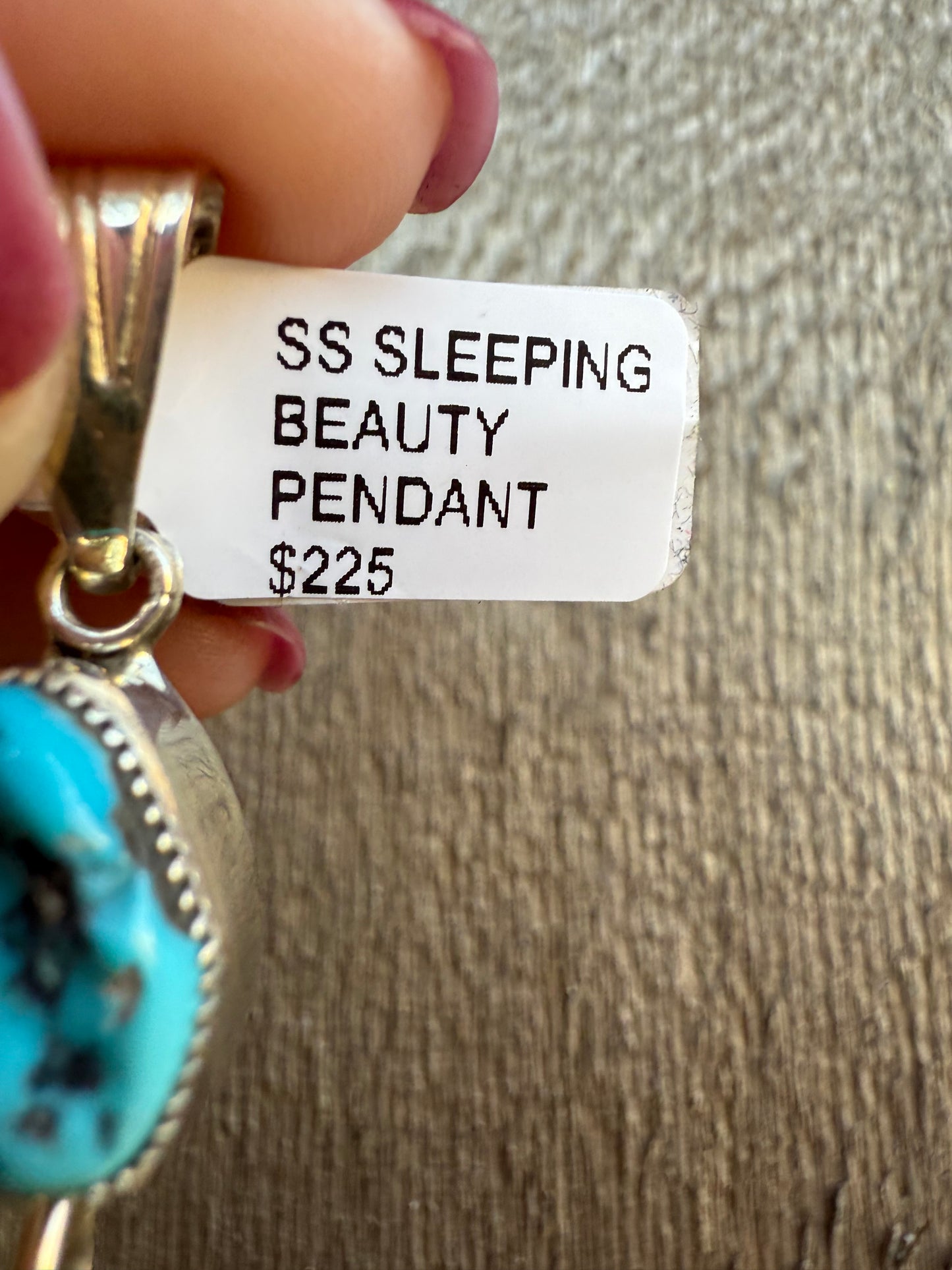 Navajo Sleeping Beauty Buffalo Nickel Pendant by Jerome Lee Sterling Silver 925