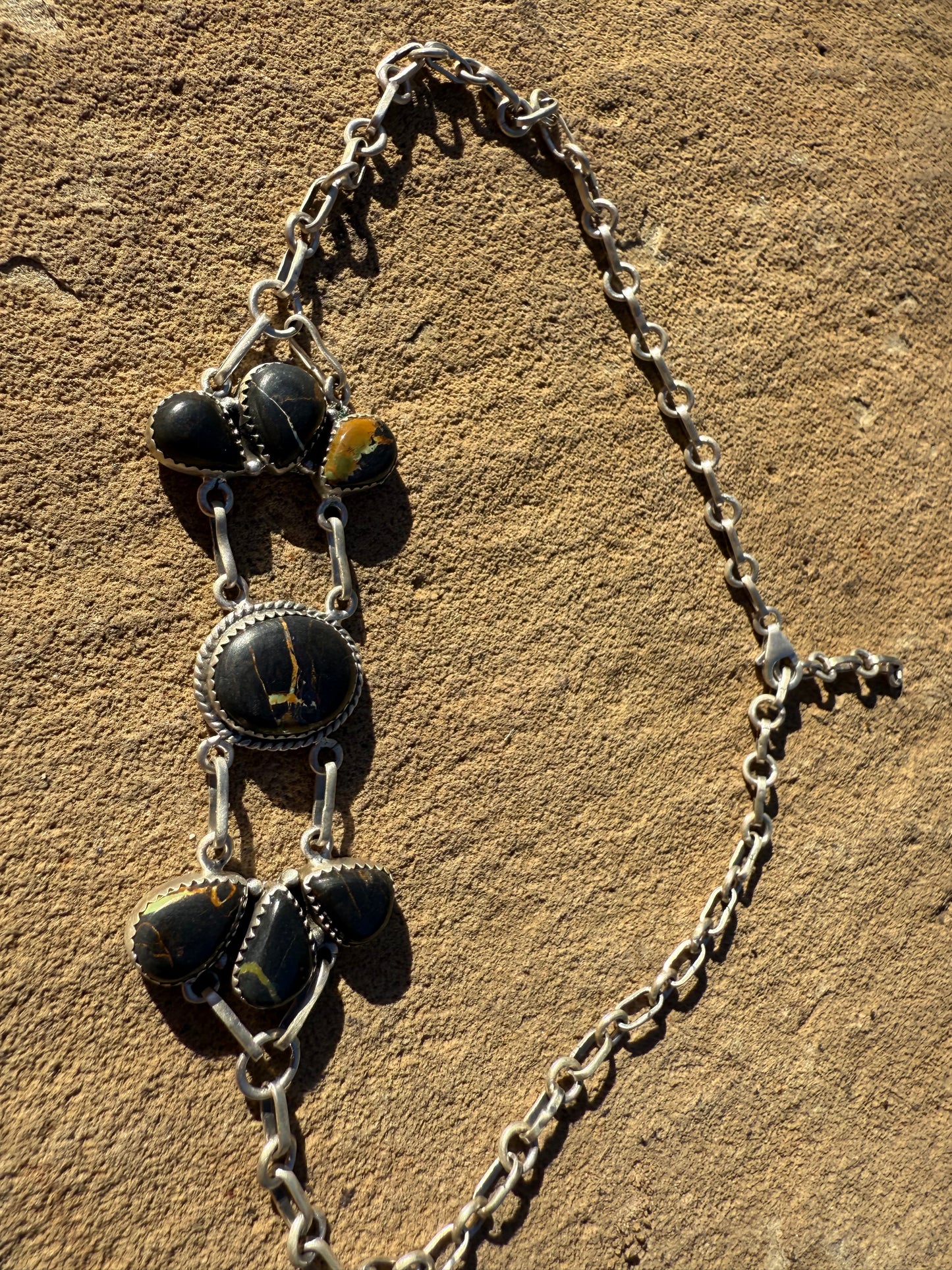 BlackJack Turquoise Chocker Sterling Silver Necklace