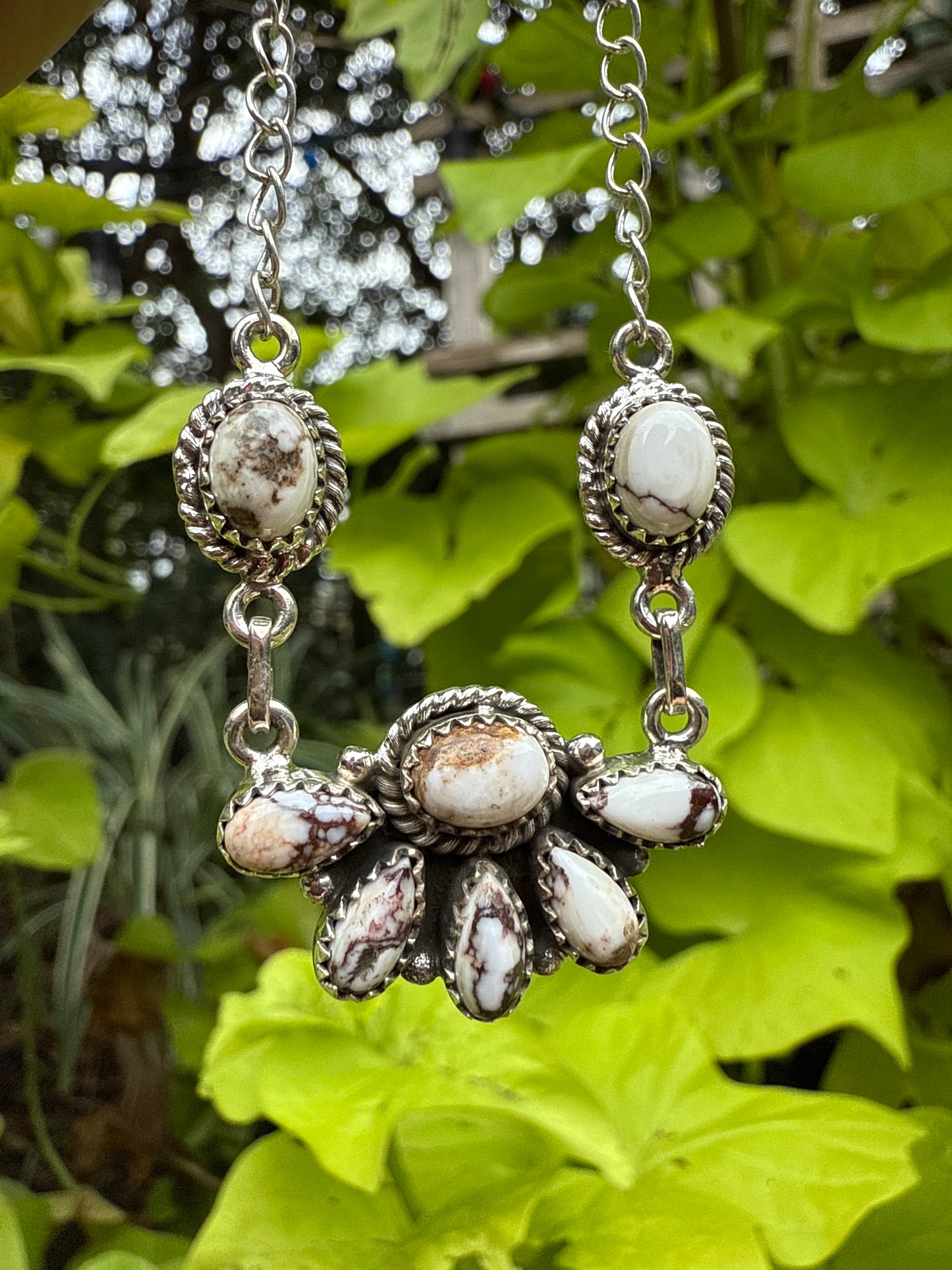 Wild Horse Flower Statement Sterling Silver Necklace