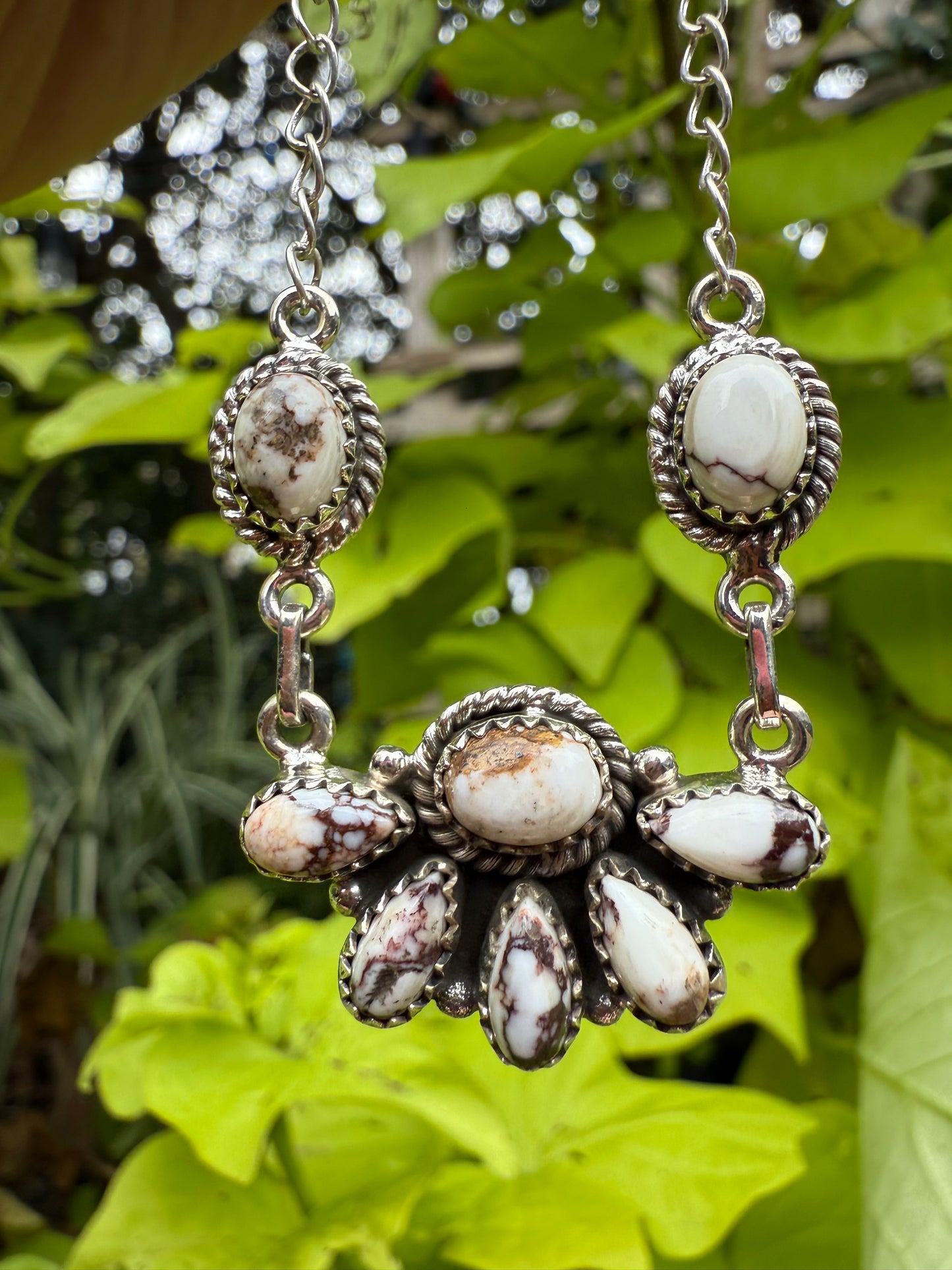 Wild Horse Flower Statement Sterling Silver Necklace