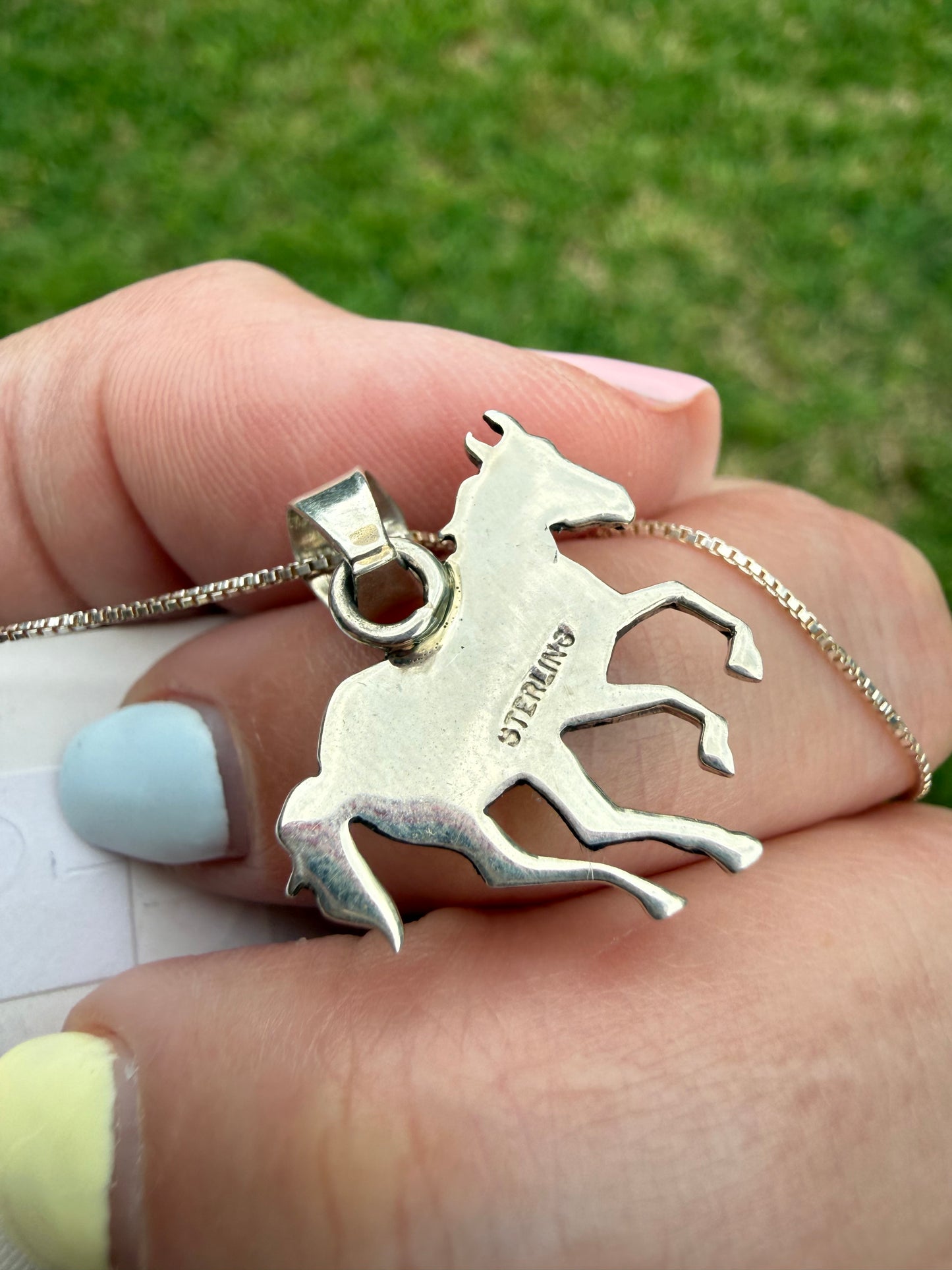 Horse Full Sterling Silver Necklace