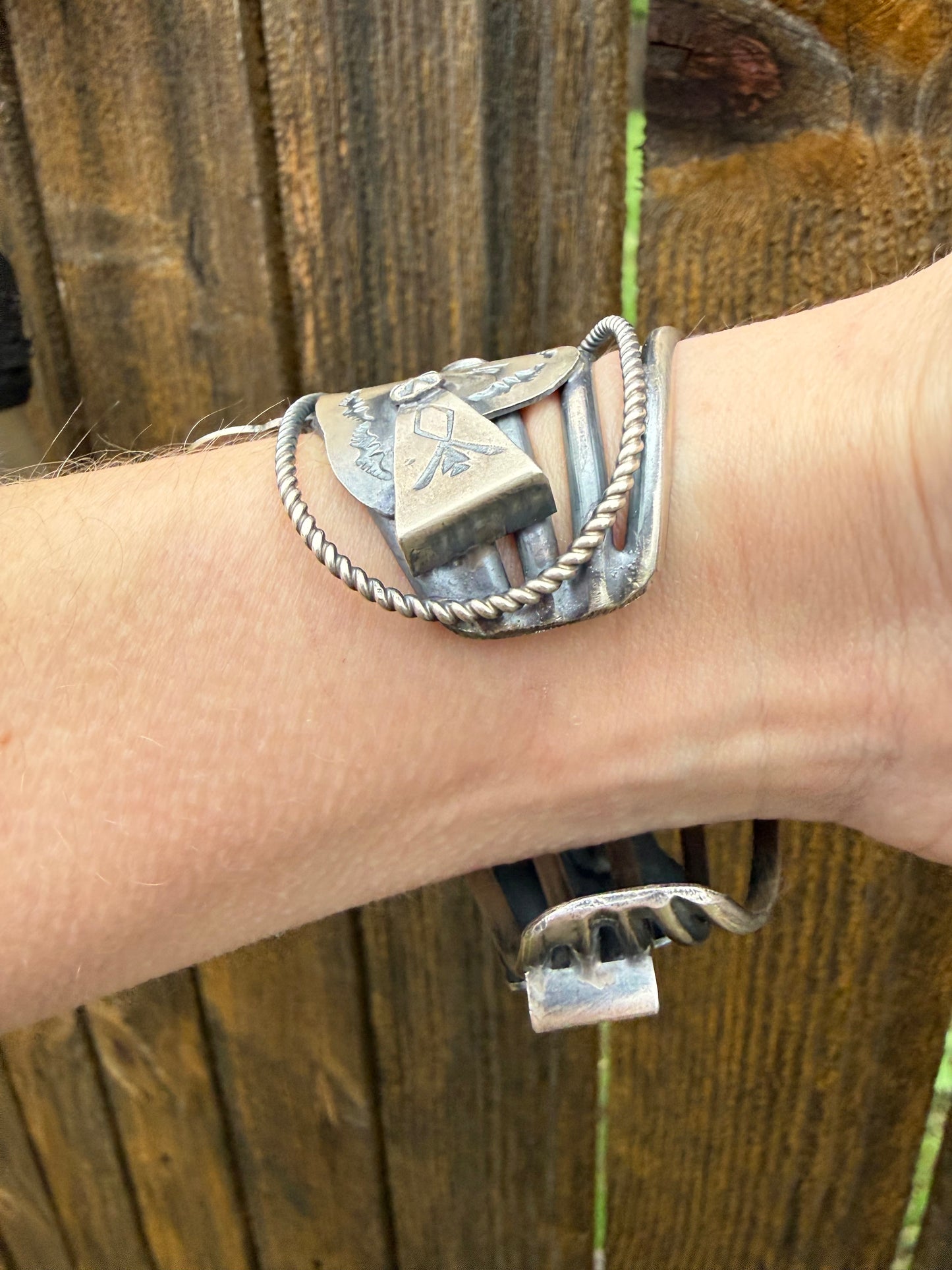 Navajo Saddle Sterling Silver Cuff By Tim Yazzie