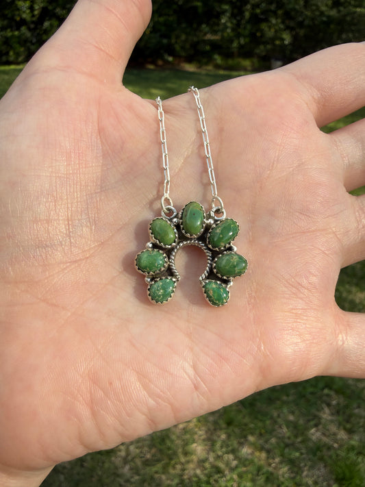Emerald Valley Turquoise Naja Sterling Silver Necklace