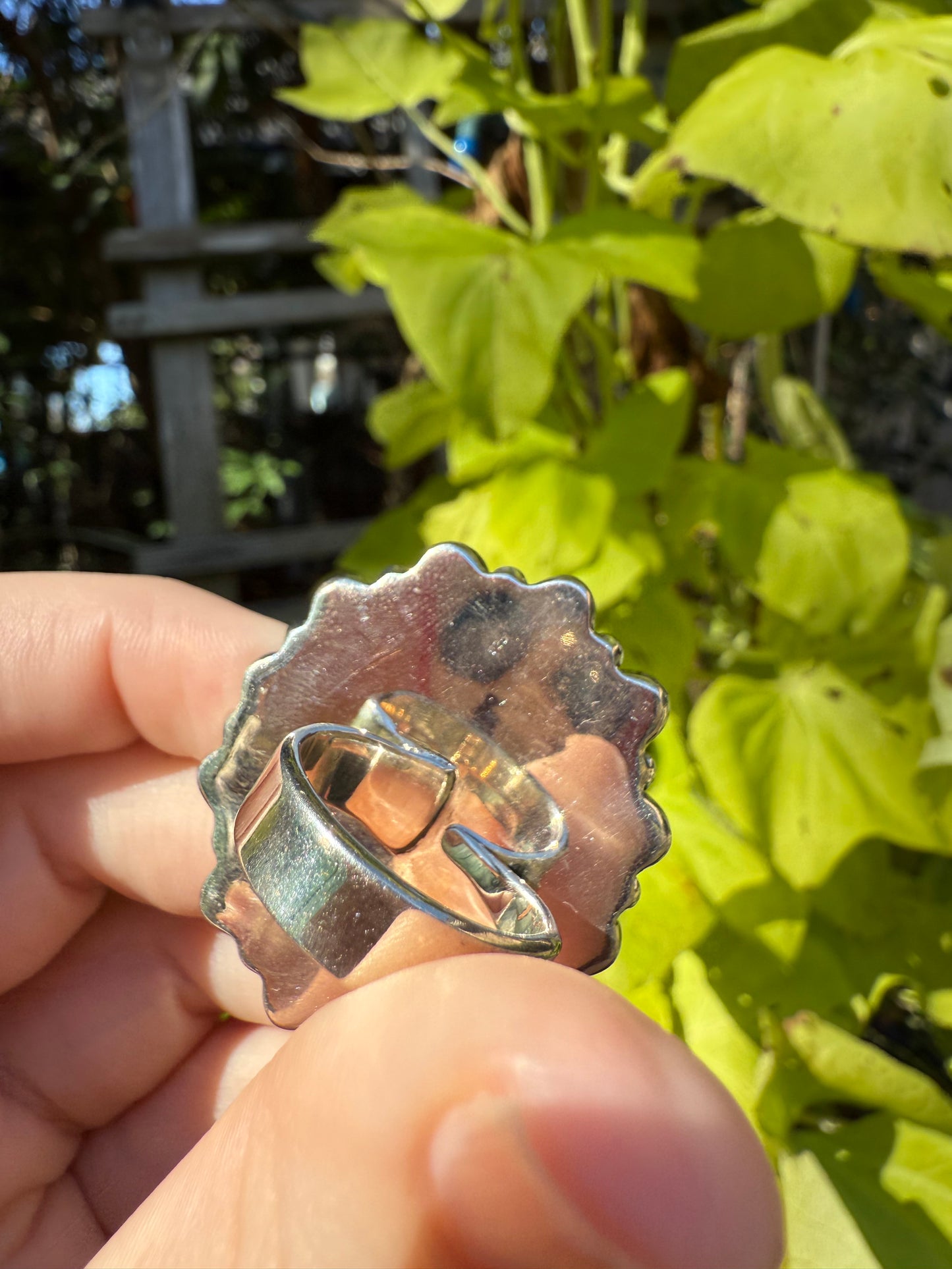 Pink Conch Statement Sterling Silver Balloon Opal Rings