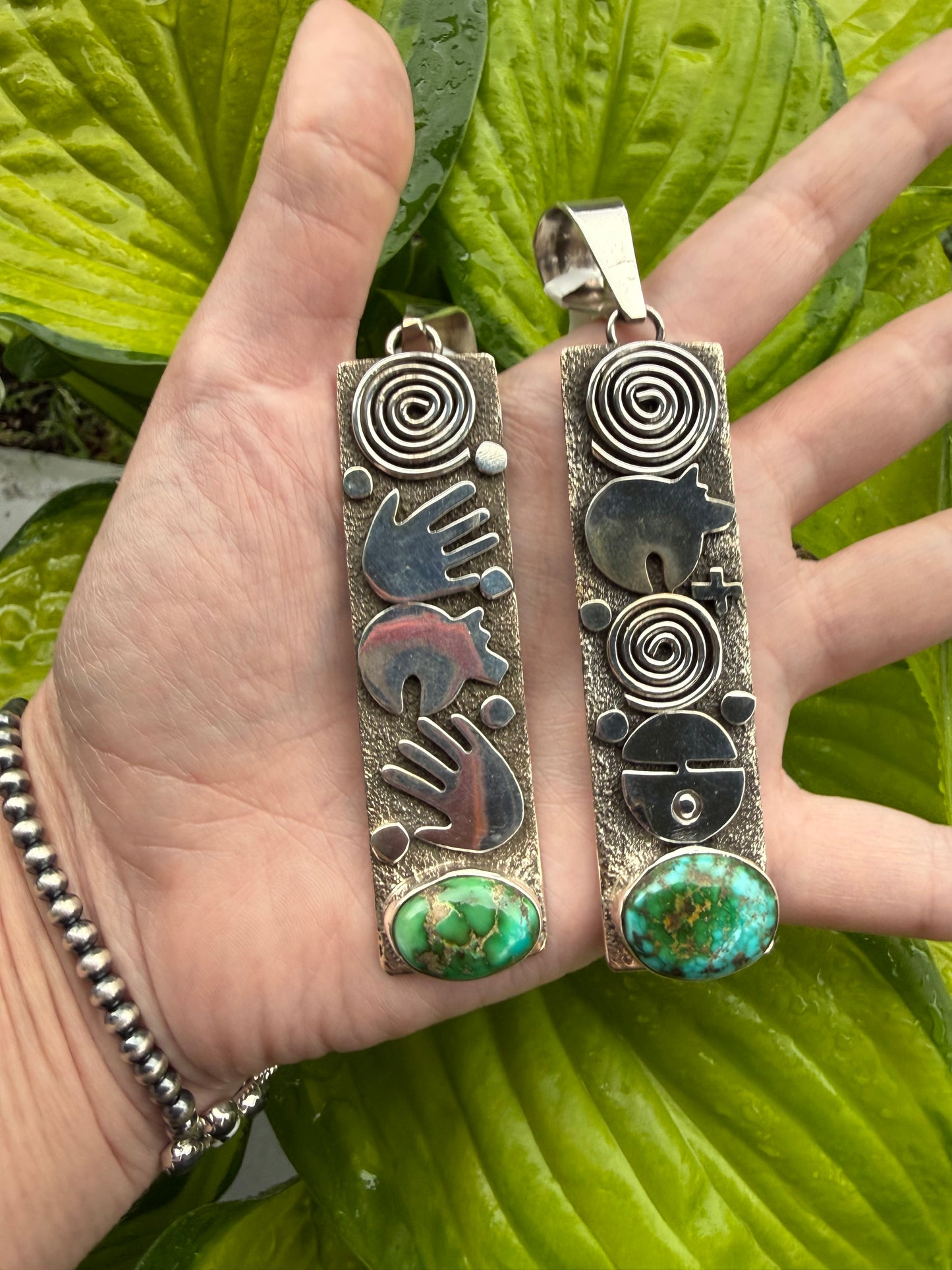 Navajo Turquoise Storyteller Pendant By Alex Sanchez