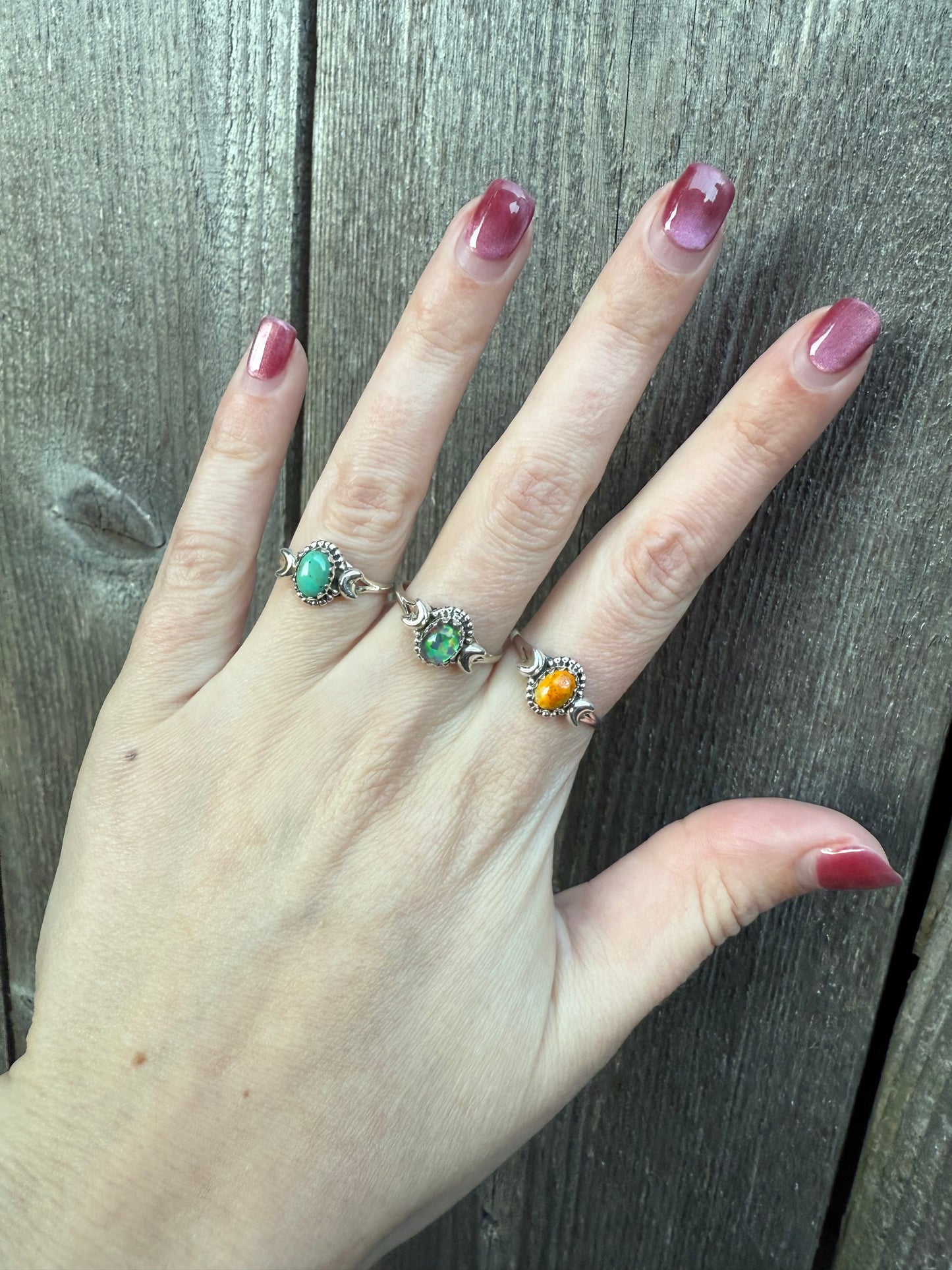 Crescent Moon Sterling Silver Ring