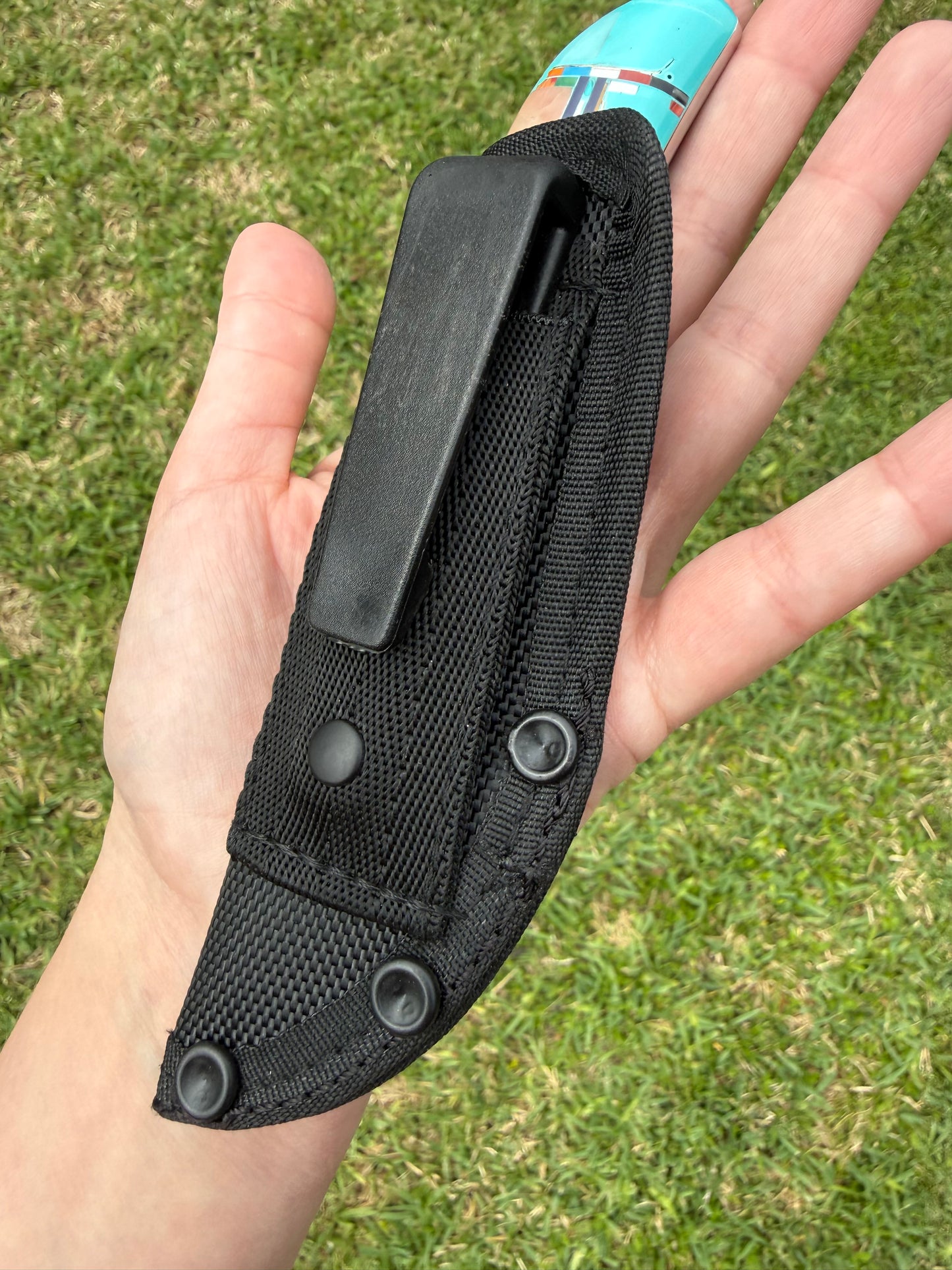 Turquoise Multi Stone Inlayed Knife and Sheath Carrying Case