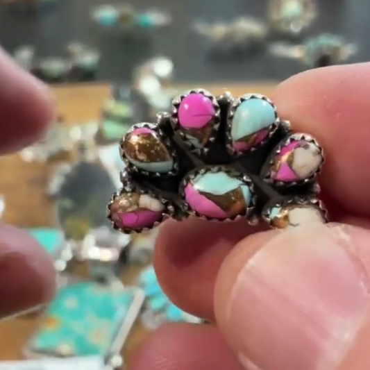 Cotton Candy Turquoise Sterling Silver Watch Charm