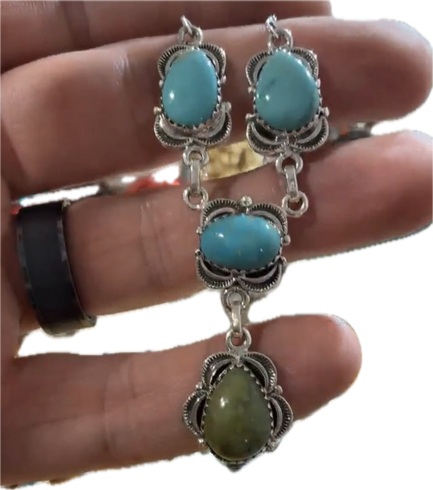 Sterling Silver Turquoise Statement Necklace