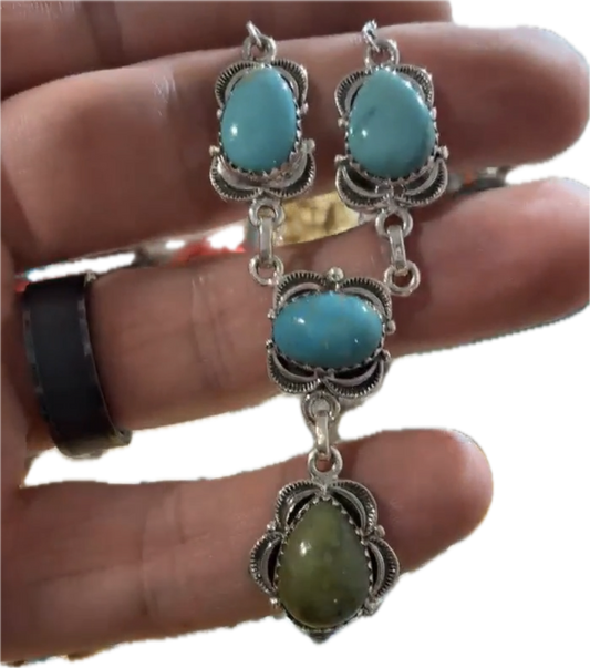 Sterling Silver Turquoise Statement Necklace