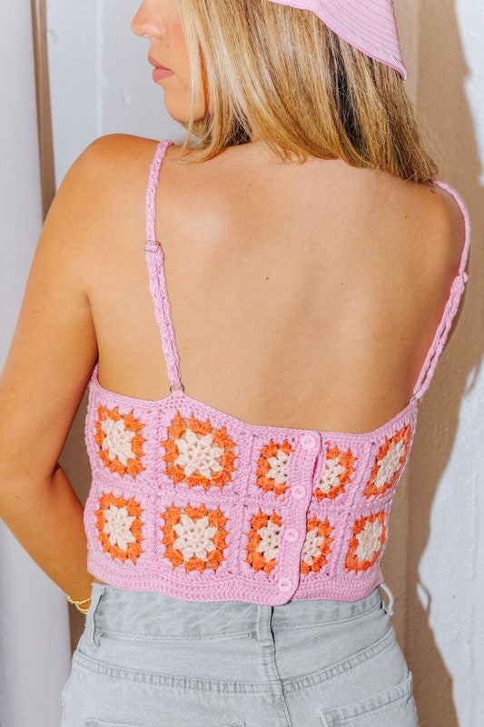 CROCHET FLOWER CROP TOP