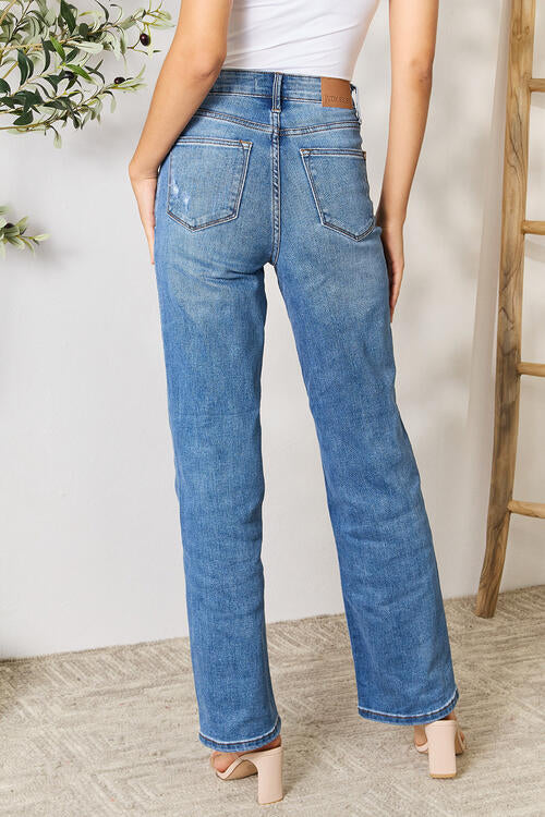 Lola Judy Blue Full Size High Waist Distressed Jeans