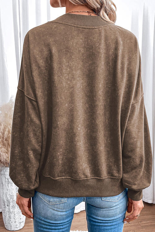 HOWDY Round Neck Drop Shoulder Sweatshirt