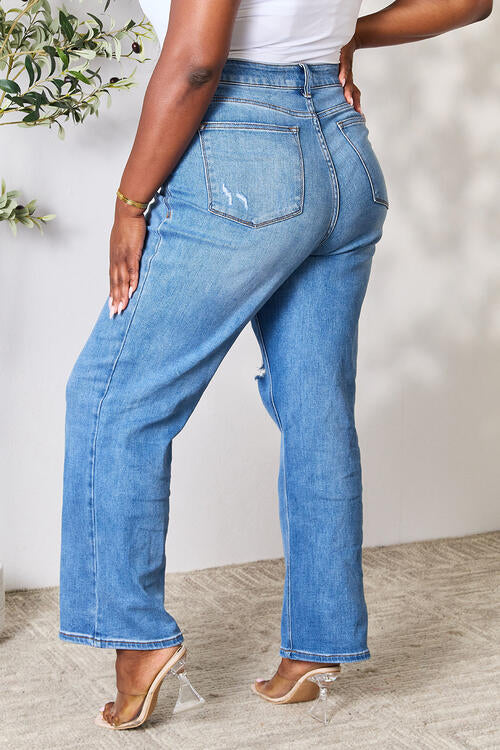 Lola Judy Blue Full Size High Waist Distressed Jeans